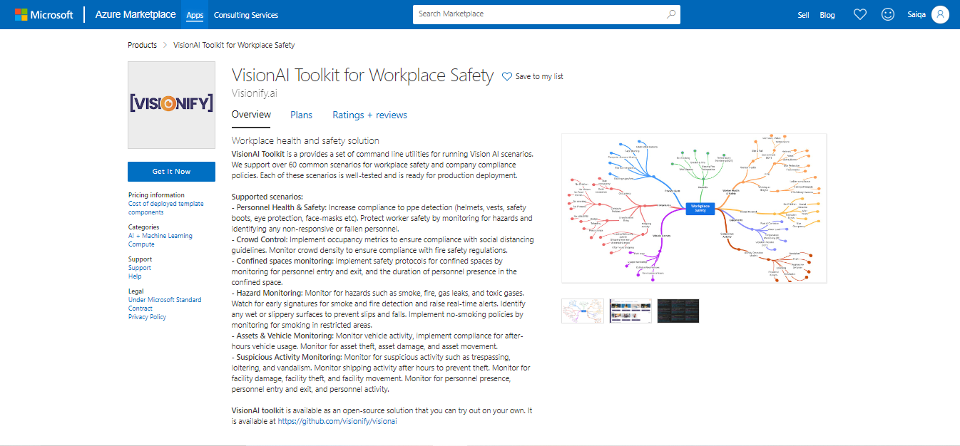 VisionAI webapp