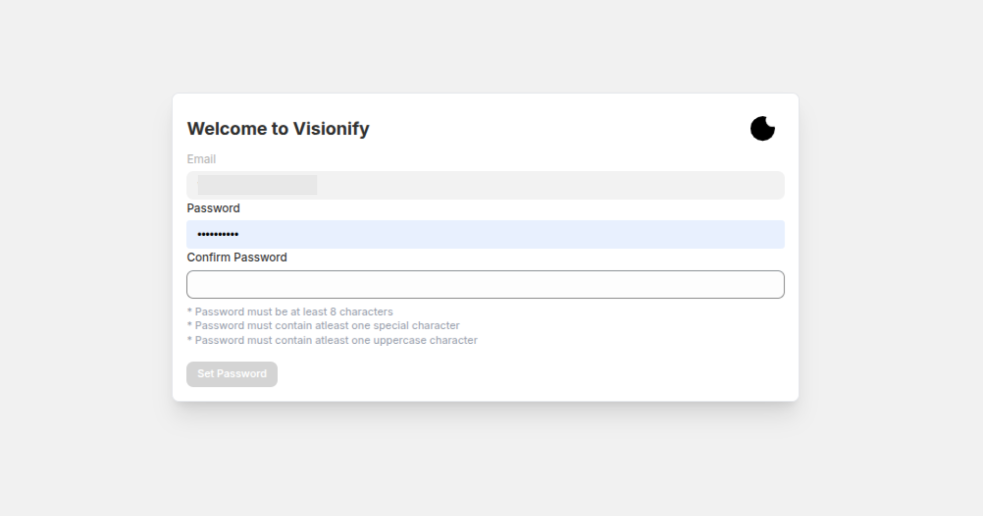 Password Setup