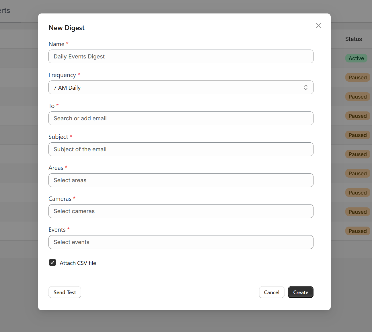 Digest Configuration Modal — screenshot pending