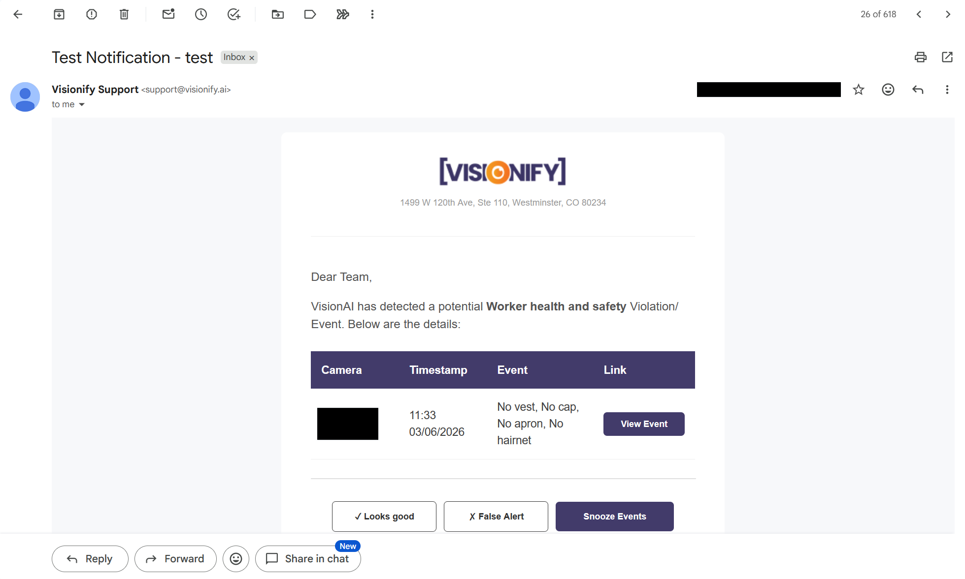 Sample Notification Email — screenshot pending