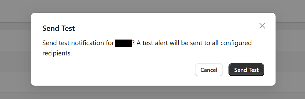 Test Alert Feature — screenshot pending