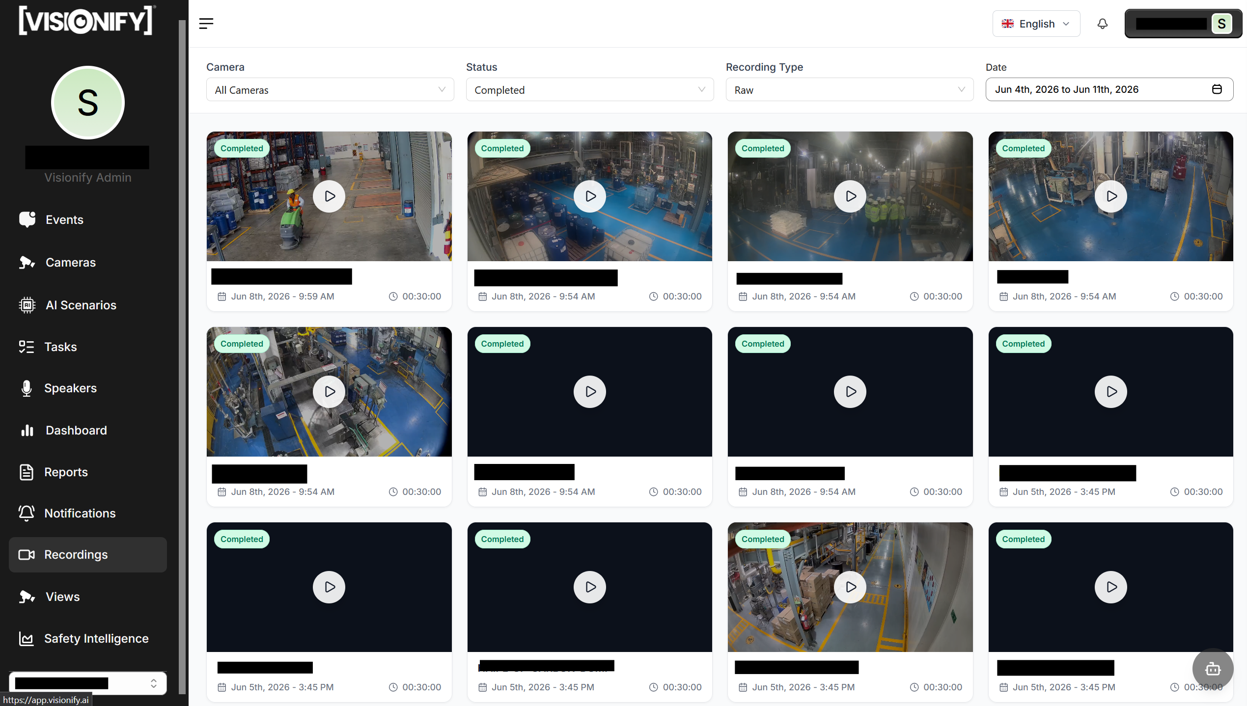 Recordings Page — screenshot pending