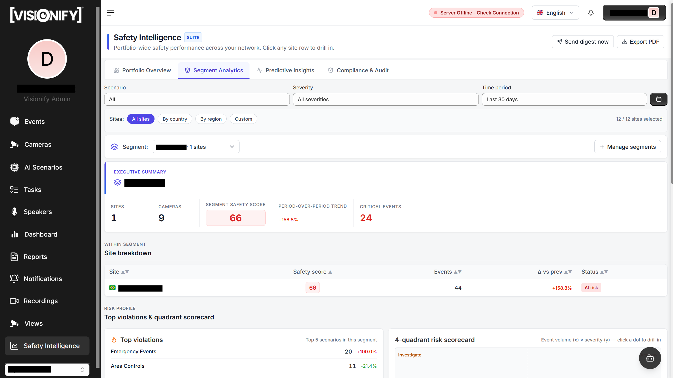 Safety Intelligence Segments Tab — screenshot pending