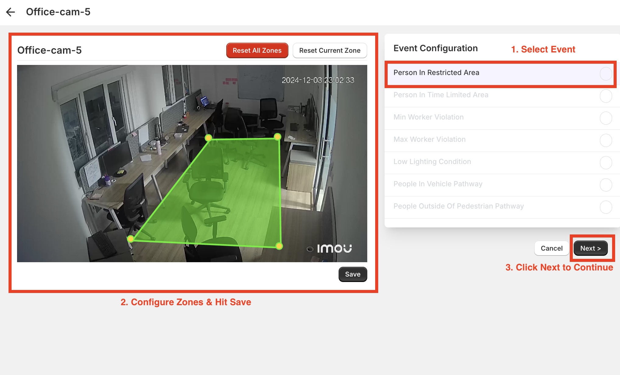 Configure Zones