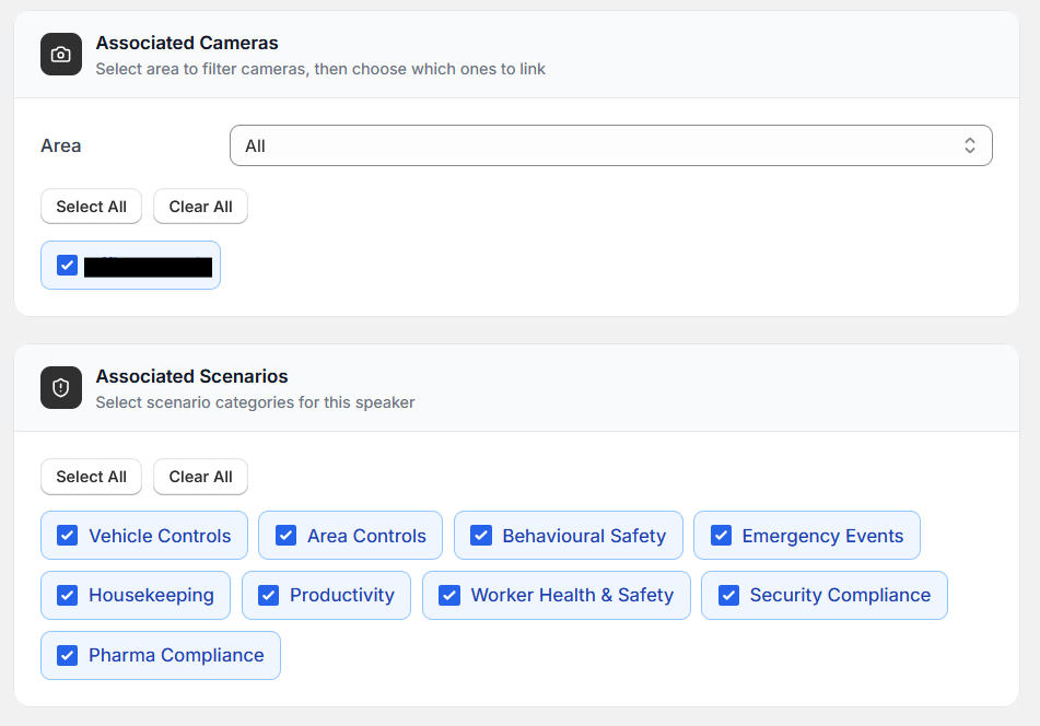 Speaker Events Configuration — screenshot pending