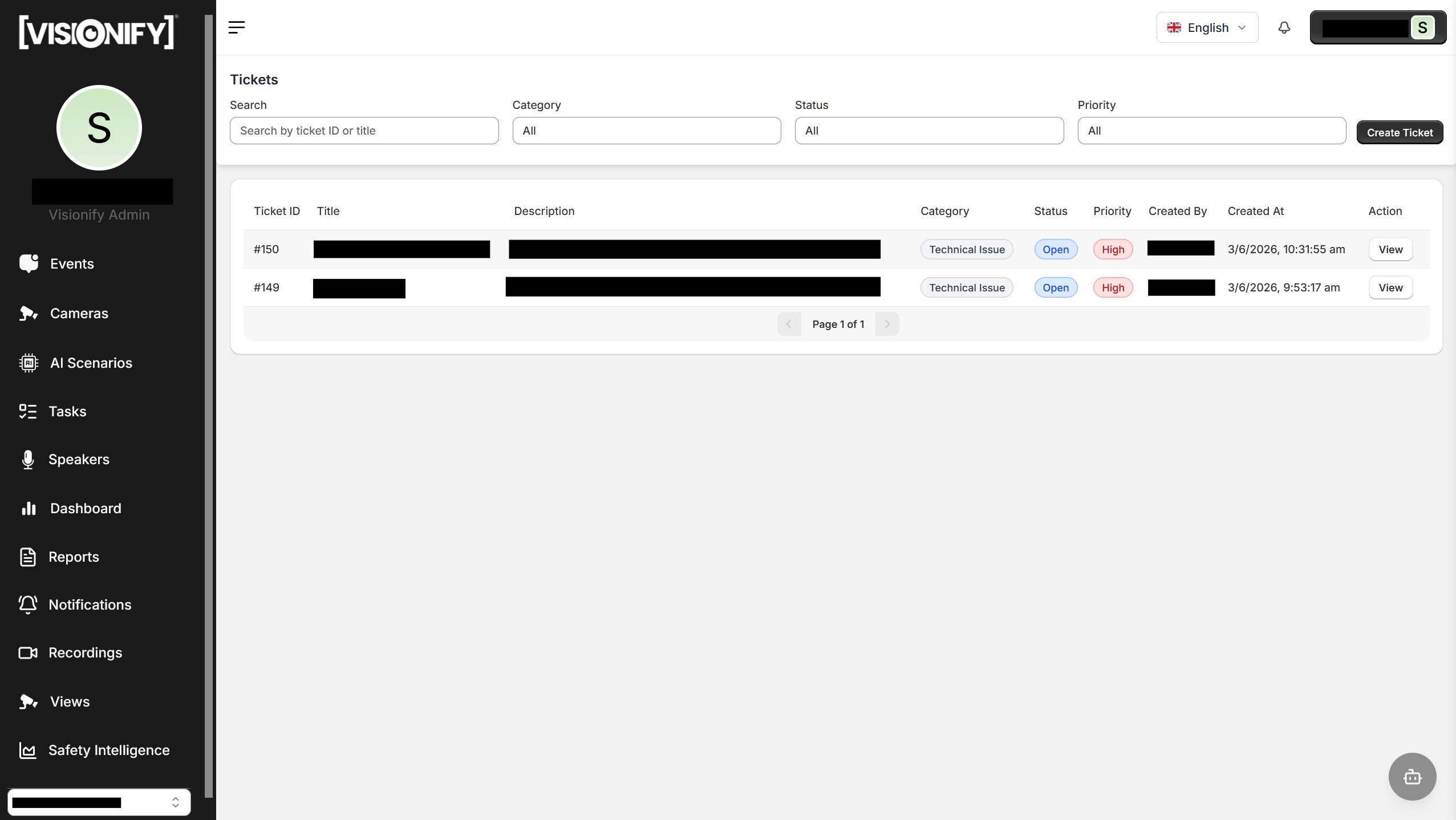 Tickets Page — screenshot pending